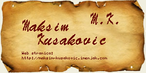 Maksim Kušaković vizit kartica